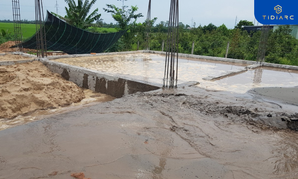 Bơm cát lấp hố móng