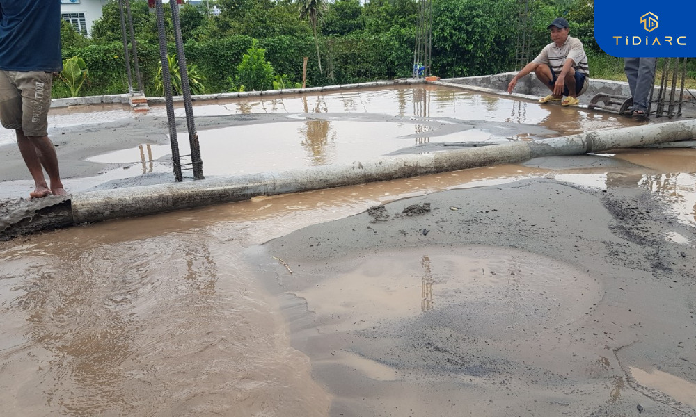 Bơm cát lấp hố móng