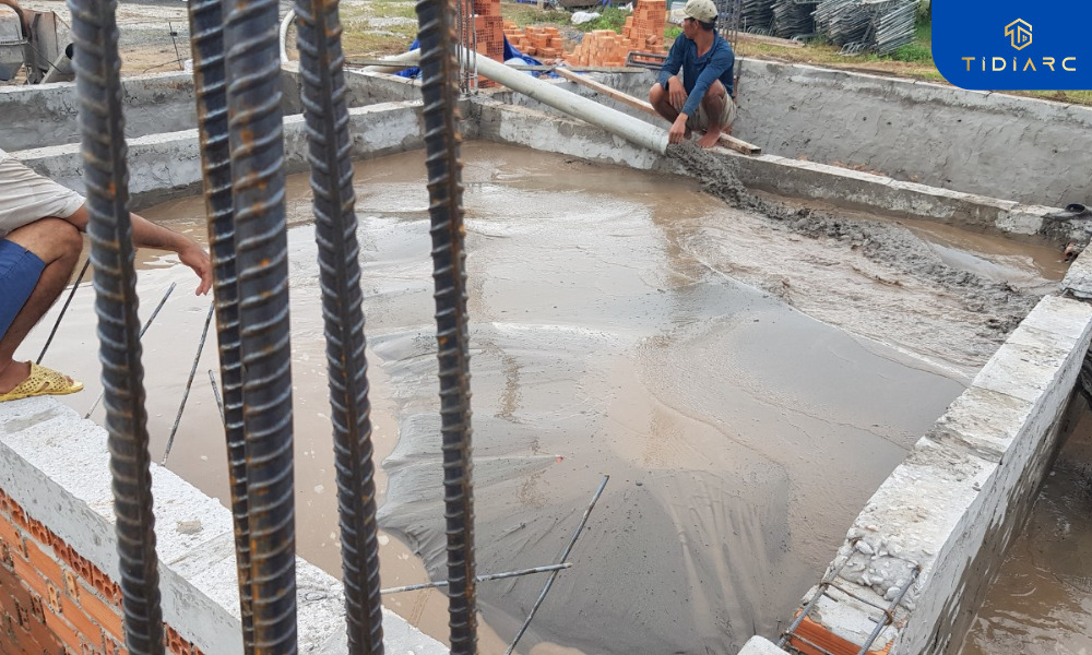 Bơm cát lấp hố móng