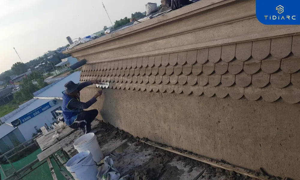 Đắp mái ngói biệt thự tân cổ điển đồng tháp