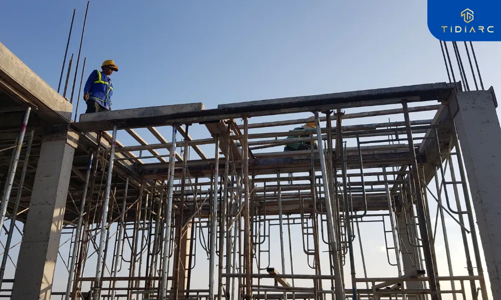 Gia công copha cốt thép dầm sàn biệt thự tân cổ điển đồng tháp