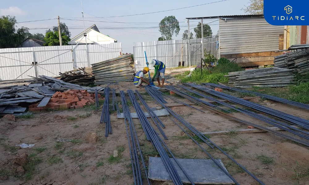 Gia công copha cốt thép dầm sàn biệt thự tân cổ điển đồng tháp