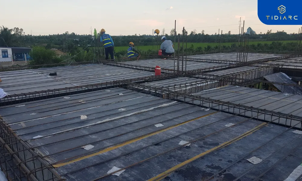 Gia công copha cốt thép dầm sàn biệt thự tân cổ điển đồng tháp