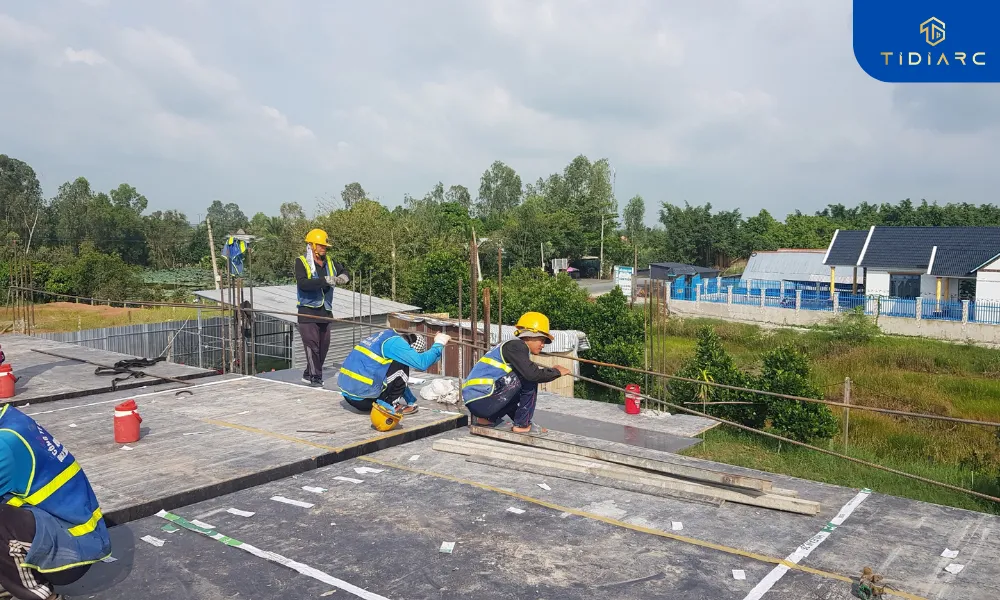 Gia công copha cốt thép dầm sàn biệt thự tân cổ điển đồng tháp