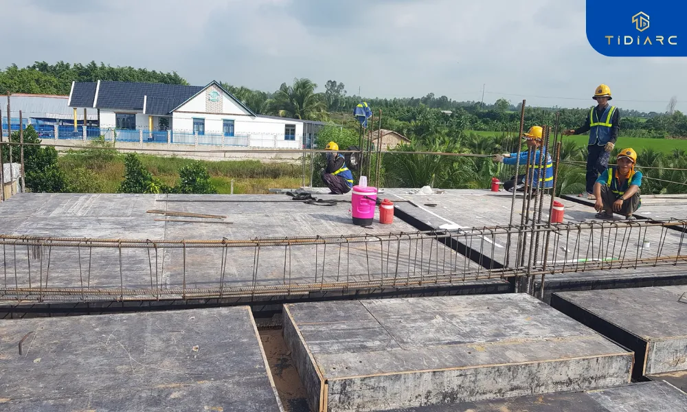 Gia công copha cốt thép dầm sàn biệt thự tân cổ điển đồng tháp