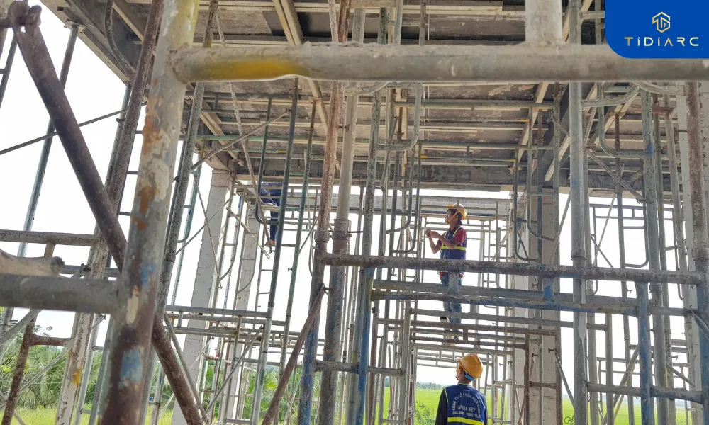 Gia công copha cốt thép dầm sàn biệt thự tân cổ điển đồng tháp