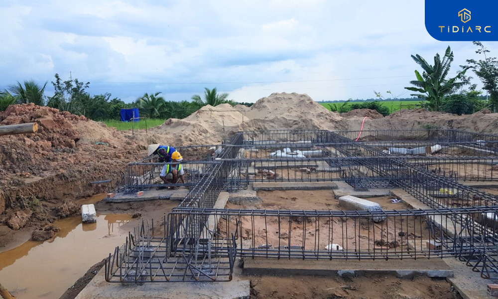 Gia công cốt thép đài dầm móng, cổ cột