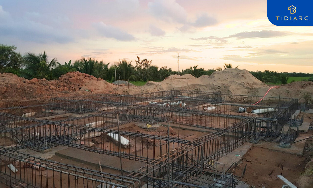 Gia công cốt thép đài dầm móng, cổ cột