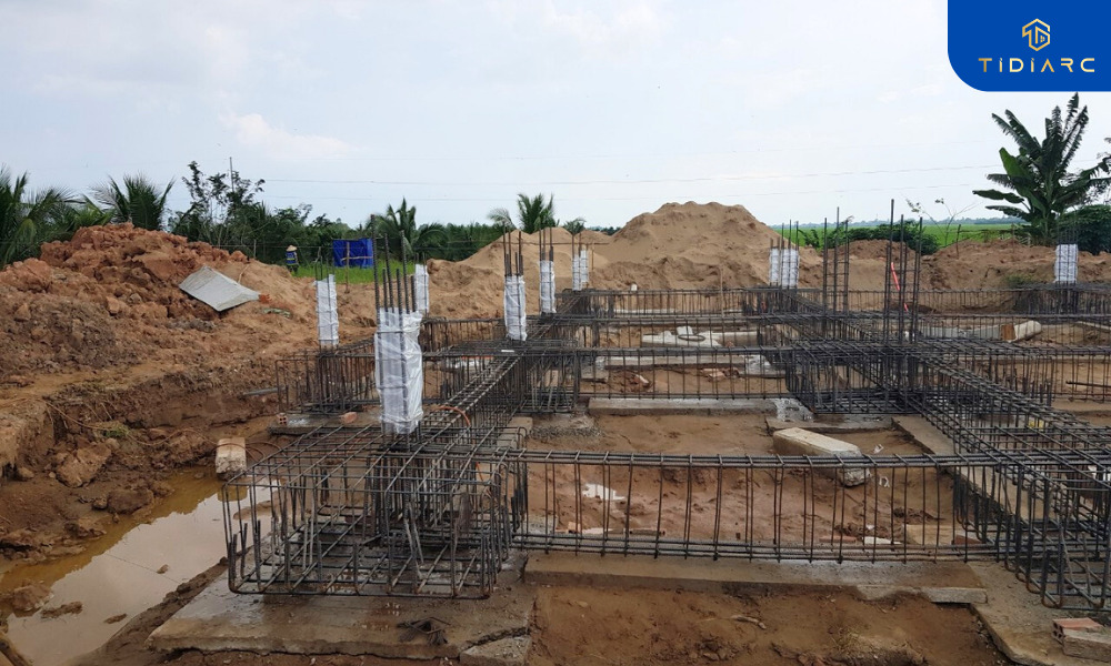 Gia công cốt thép đài dầm móng, cổ cột
