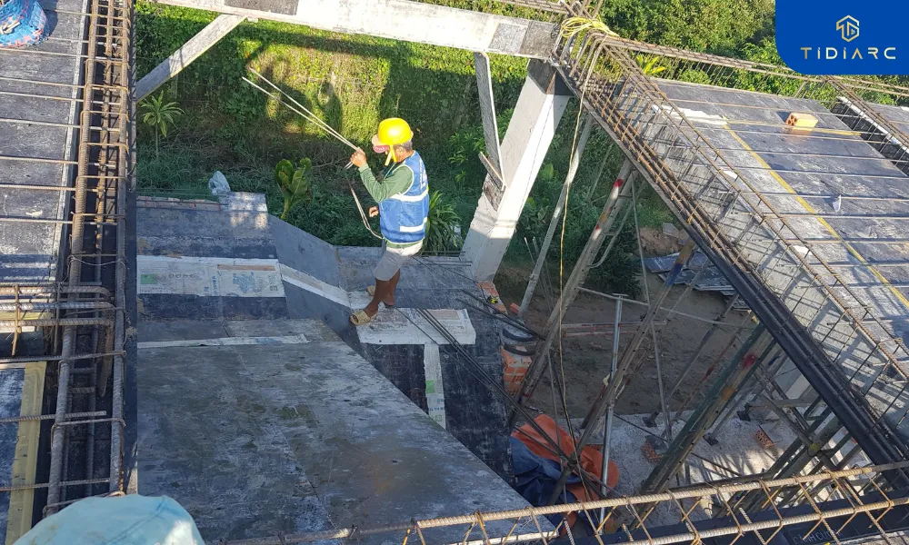 Gia công cốt thép dầm sàn biệt thự tân cổ điển đồng tháp