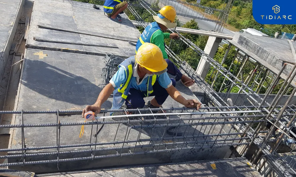 Gia công cốt thép dầm sàn biệt thự tân cổ điển đồng tháp