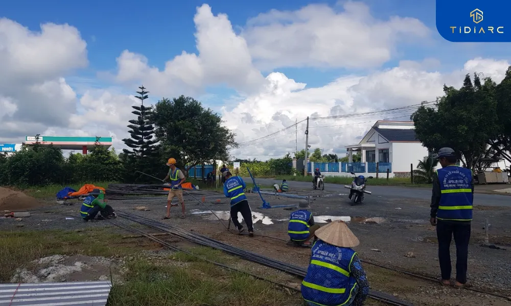 lắp dựng thép dầm móng