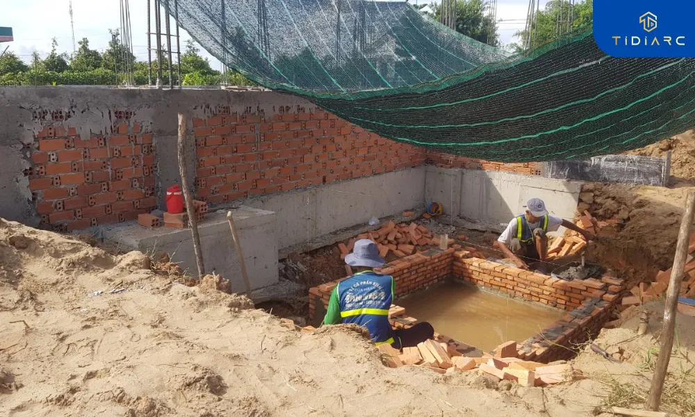Thi công hố móng