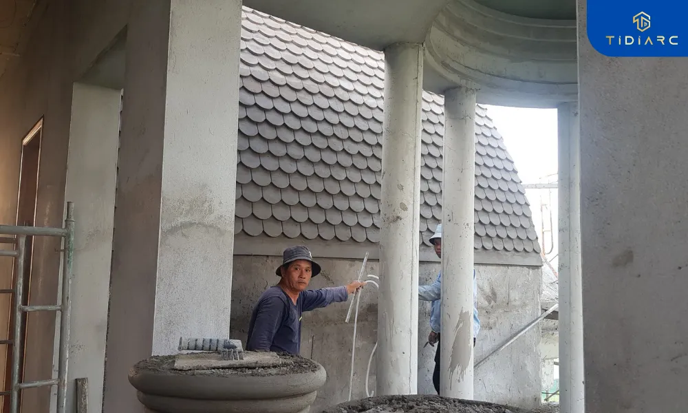 Trát mặt ngoài biệt thự tân cổ điển đồng tháp