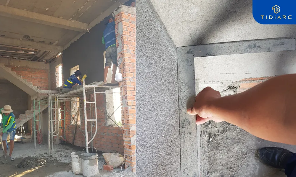 Trát tường biệt thự tân cổ điển đồng tháp