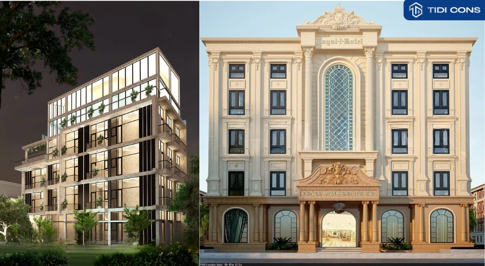 thiết kế khách sạn 5 tầng