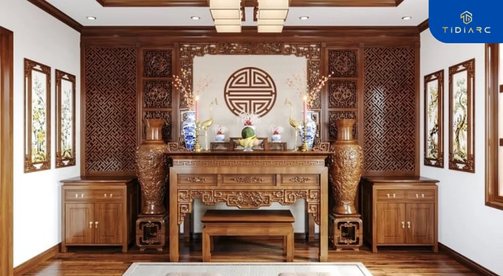 thiết kế phòng thờ biệt thự