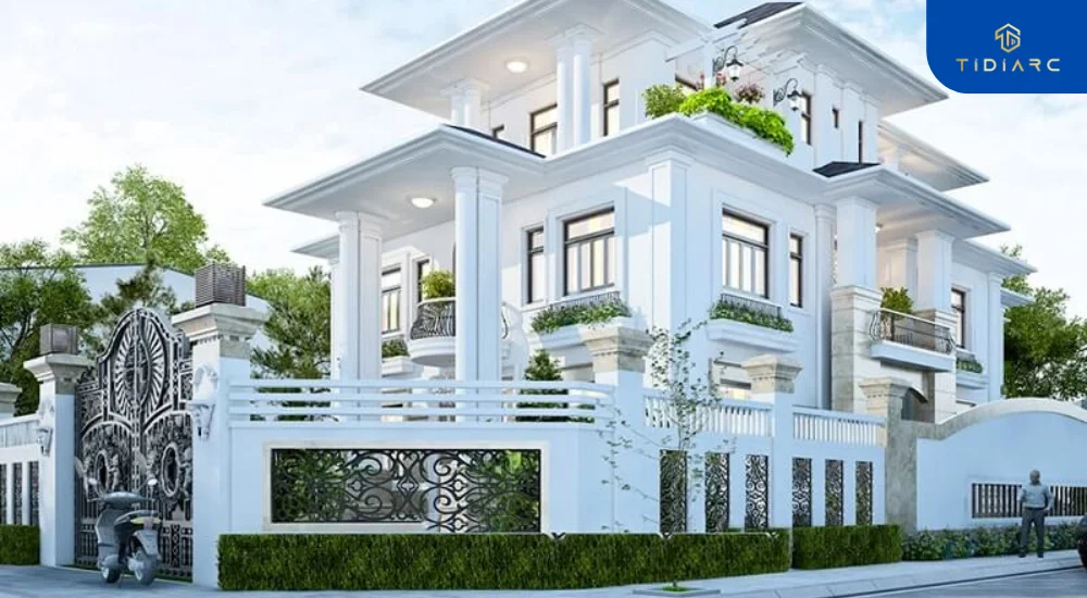 biệt thự màu trắng