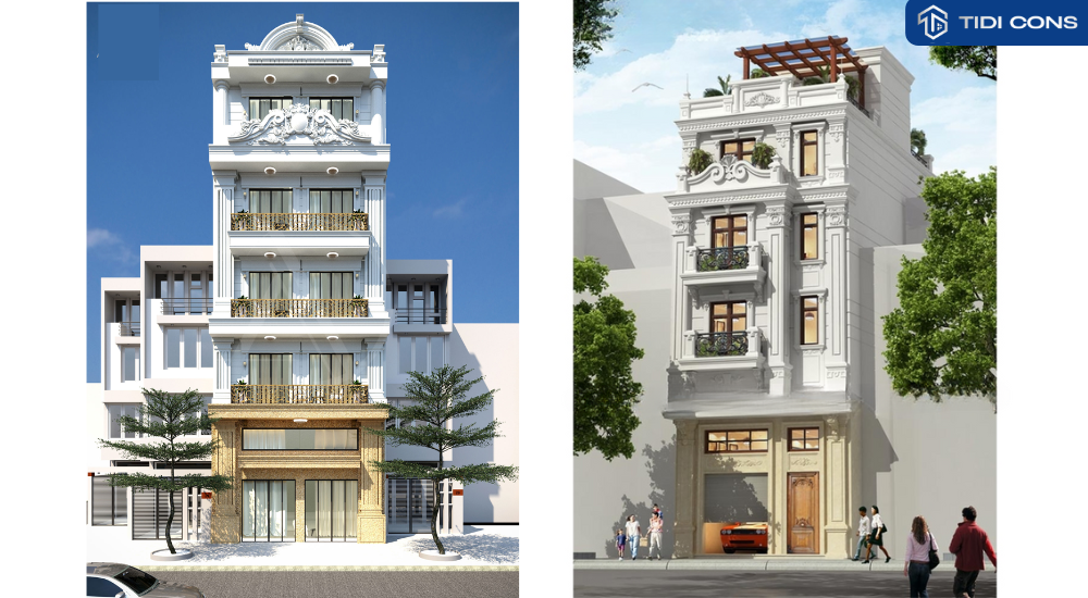 mẫu nhà 5 tầng tân cổ điển