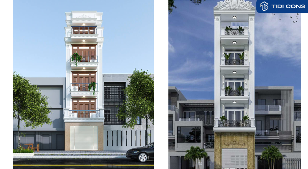 mẫu nhà 5 tầng tân cổ điển