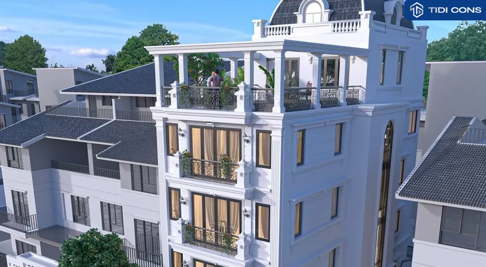 mẫu nhà 5 tầng tân cổ điển