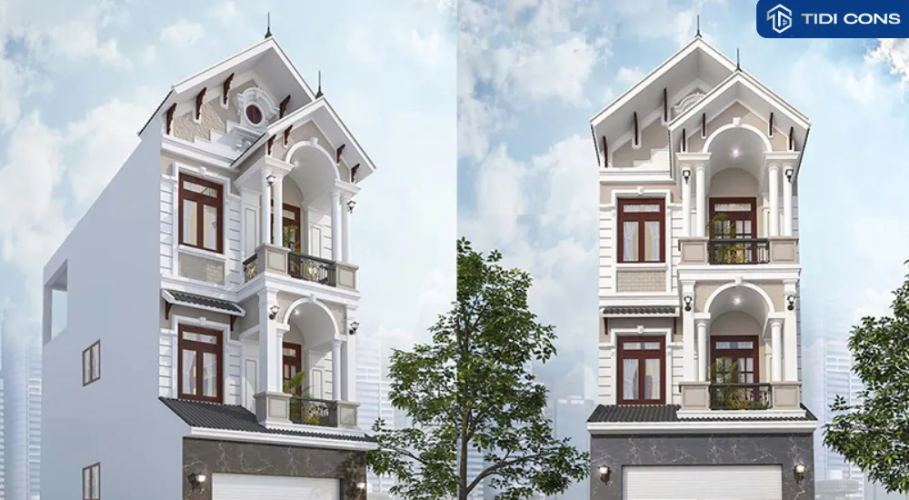 mẫu nhà phố 3 tầng đẹp