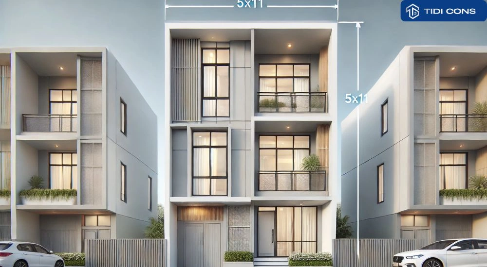 thiết kế nhà 5x11m 2 tầng
