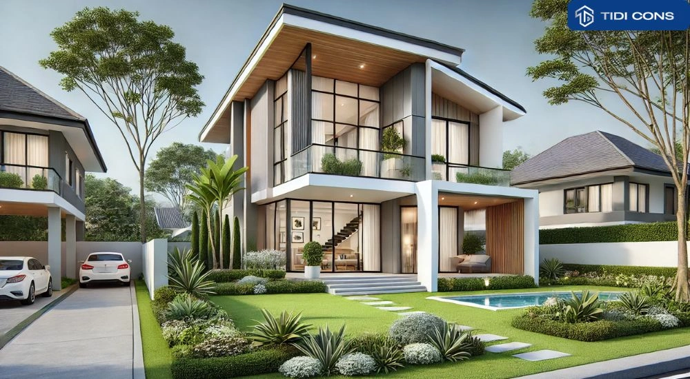 thiết kế nhà 5x11m 2 tầng