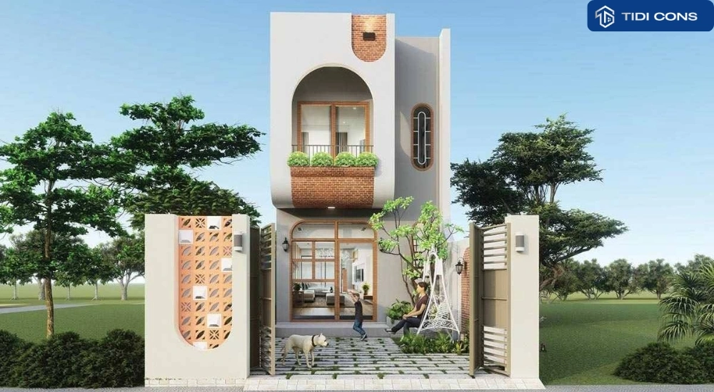 thiết kế nhà phố 2 tầng