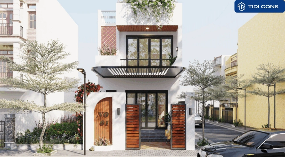 thiết kế nhà phố 2 tầng