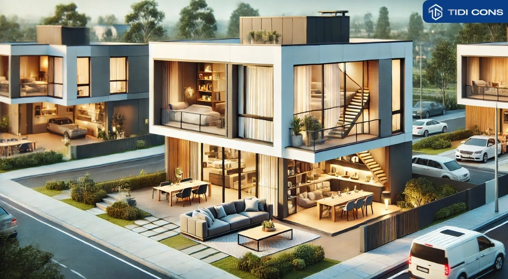 mẫu nhà 2 tầng mặt phố