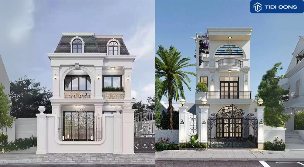 mẫu nhà 2 tầng mặt tiền 4m hiện đại