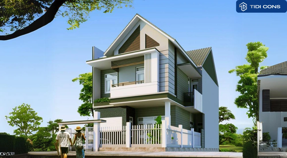 mẫu nhà 2 tầng mặt tiền 4m hiện đại