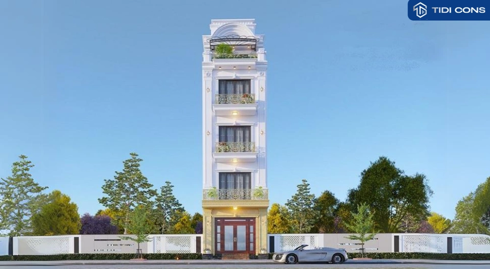 mẫu nhà ống 5 tầng tân cổ điển