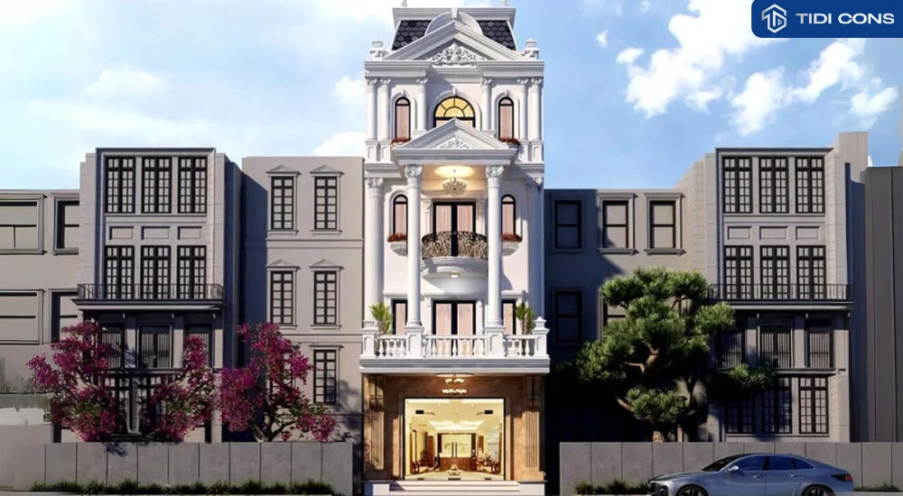 mẫu nhà tân cổ điển 4 tầng