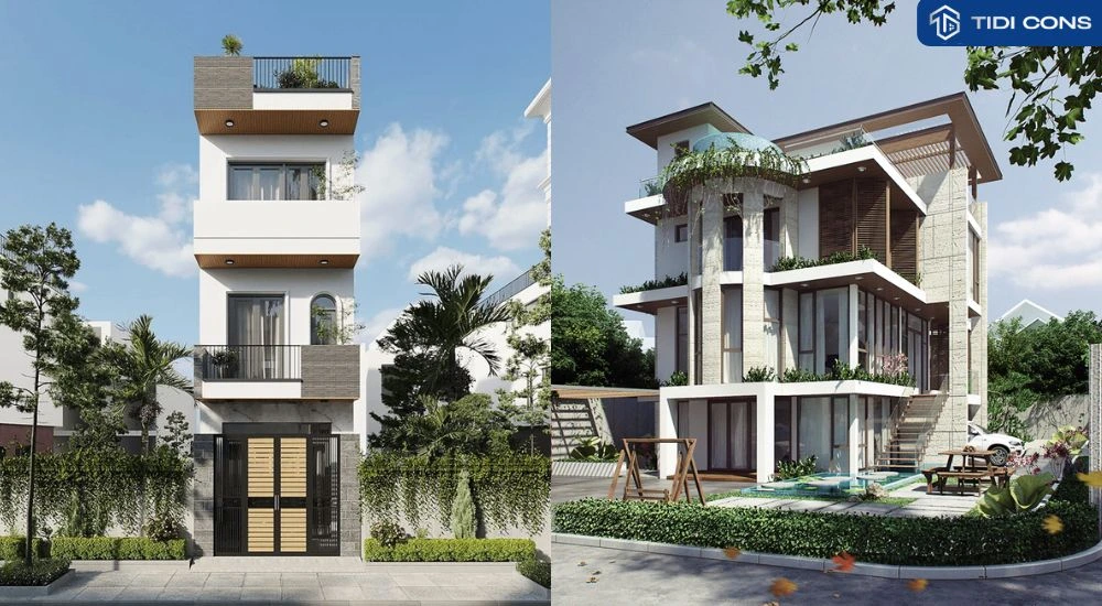 nhà 3 tầng 1 tum