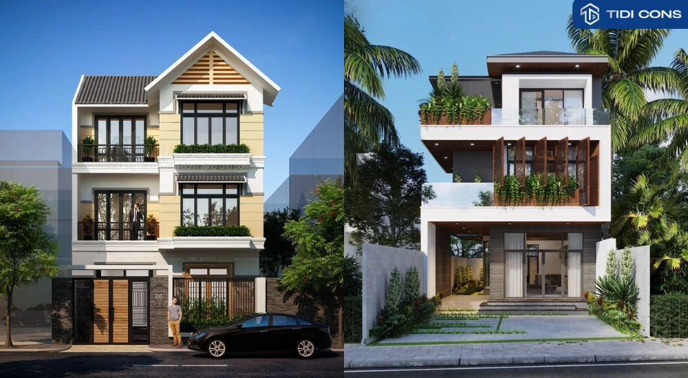 nhà 3 tầng đẹp hiện đại