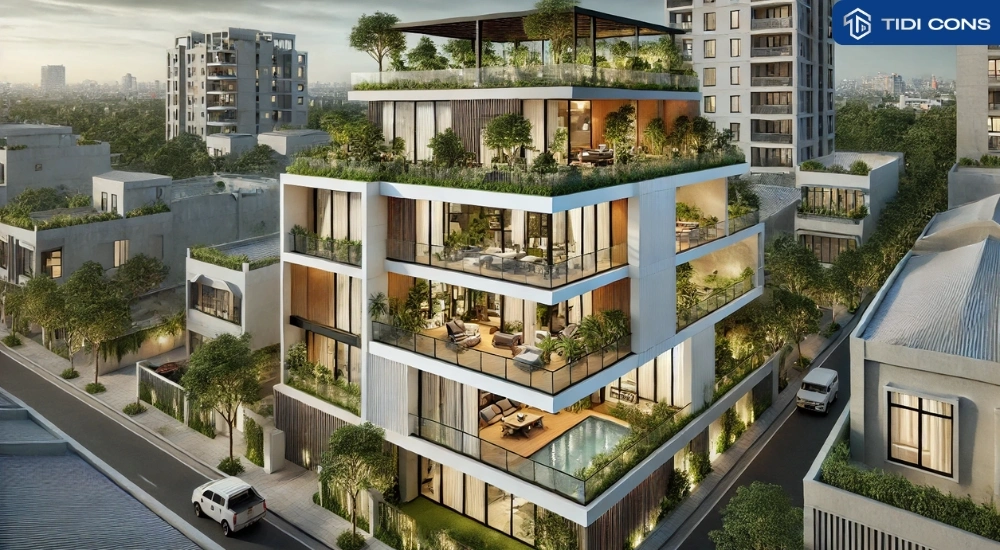 nhà 6 tầng hiện đại