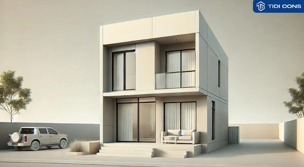nhà mặt tiền 5m 2 tầng