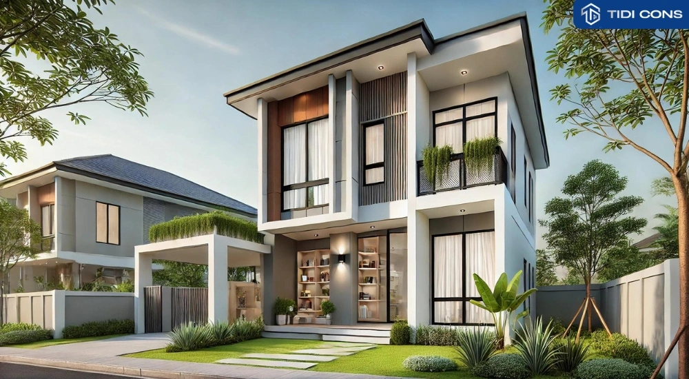 nhà mặt tiền 5m 2 tầng