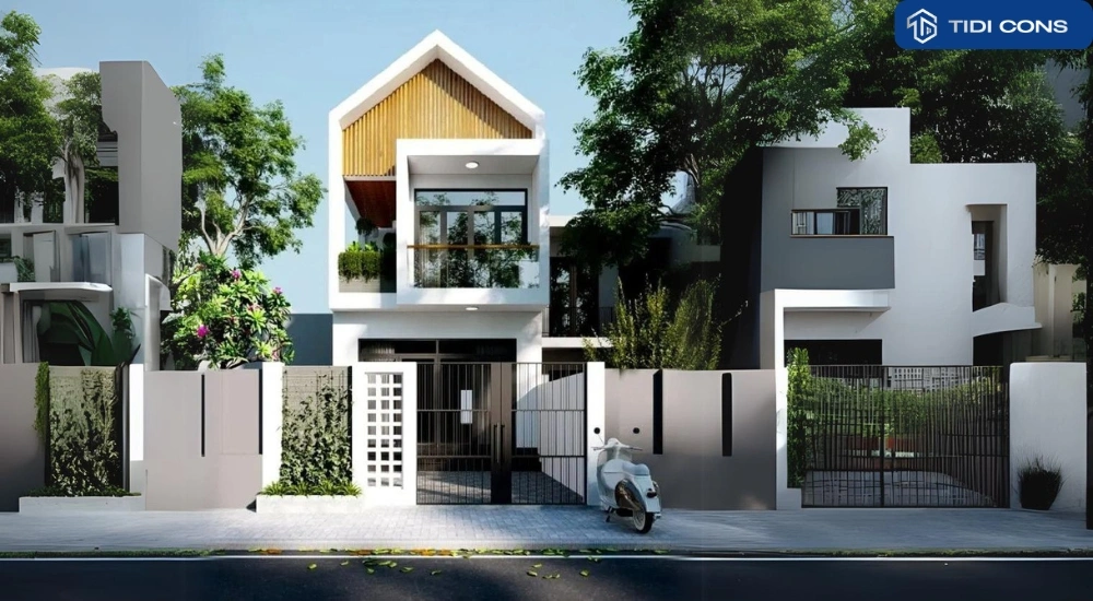 nhà mặt tiền 5m 2 tầng