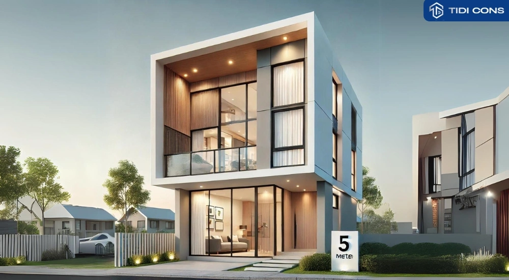 nhà mặt tiền 5m 2 tầng