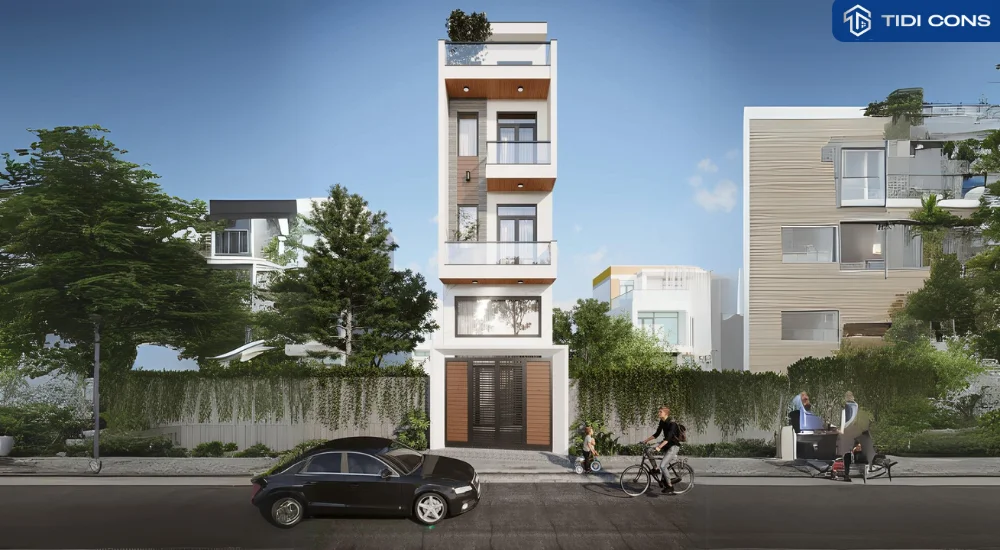 nhà phố 5 tầng hiện đại