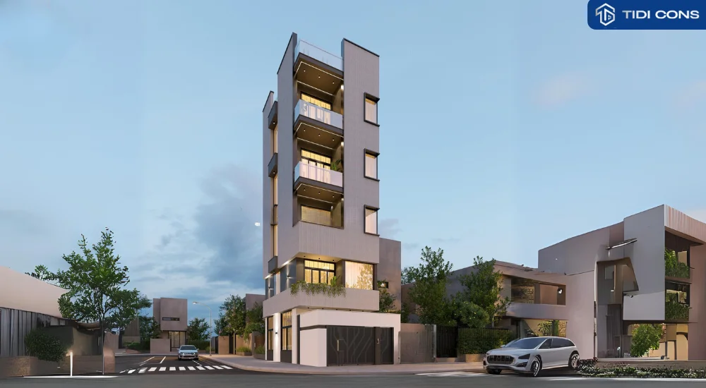 nhà phố 5 tầng hiện đại