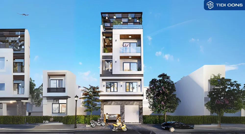 nhà phố 5 tầng hiện đại