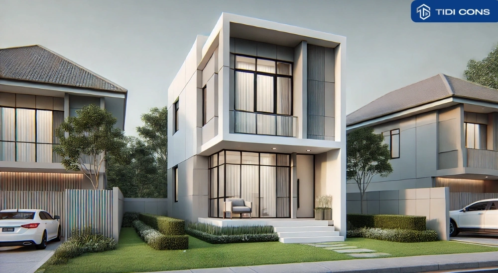 thiết kế nhà 2 tầng 5x17m