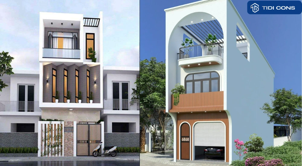 mẫu nhà phố mặt tiền 6m 3 tầng 