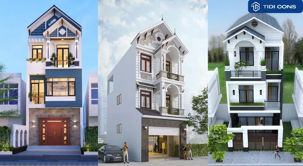 mẫu nhà phố mặt tiền 6m 3 tầng 