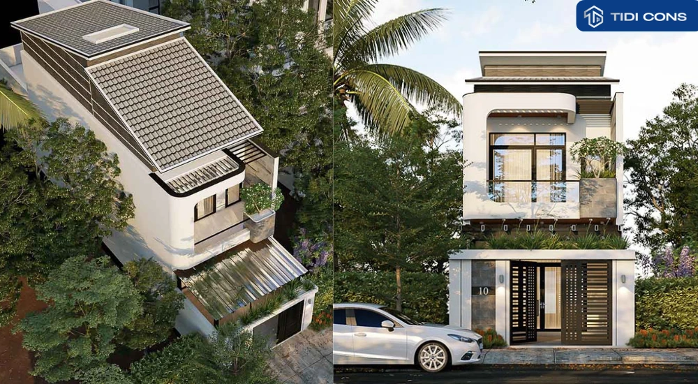 mẫu nhà phố 1 trệt 1 lửng 1 lầu