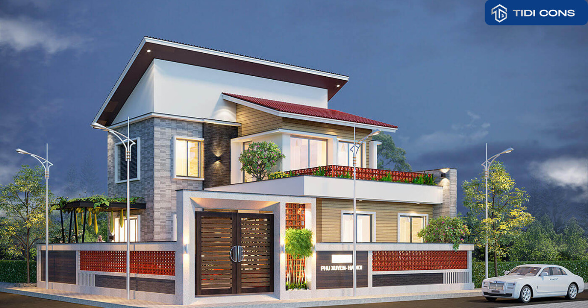 mẫu nhà phố 1 trệt 1 lửng 1 lầu